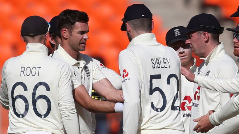 England bowler James Anderson struck in his first over to dismiss India's Shubman Gill for a duck (Associated Press)