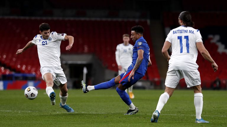 Jesse Lingard en action pour l'Angleterre contre Saint-Marin