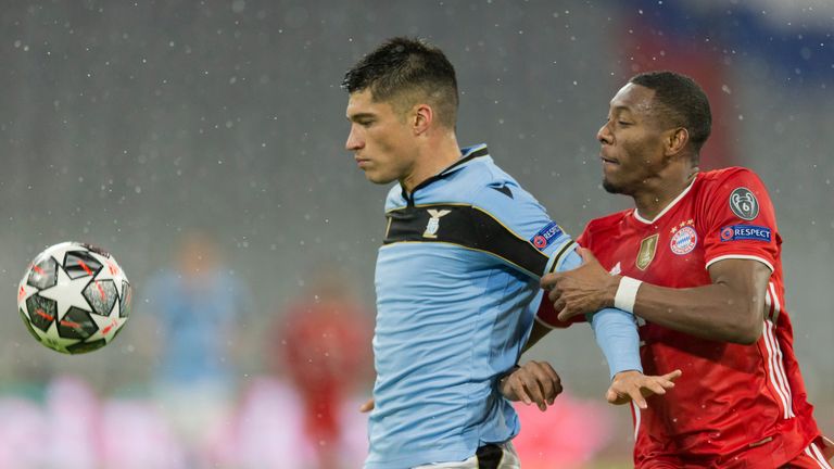 Joaquin Correa duels with David Alaba during Wednesday's second leg
