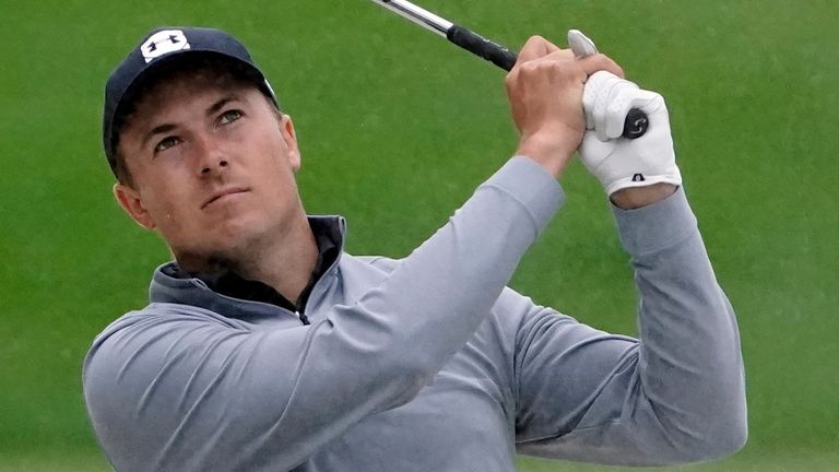 Jordan Spieth watches his shot on the 16th fairway during the third round of the Arnold Palmer Invitational golf tournament Saturday, March 6, 2021, in Orlando, Fla. (AP Photo/John Raoux)