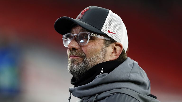 Liverpool manager Jurgen Klopp ahead of the UEFA Champions League round of sixteen, second leg match at the Puskas Arena, Budapest. Picture date: Wednesday March 10, 2021.