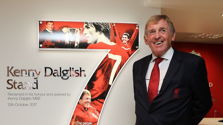 Kenny Dalglish during the Kenny Dalglish Stand opening event at Anfield, Liverpool. PRESS ASSOCIATION Photo. Picture date: Friday October 13, 2017. See PA story SOCCER Liverpool. Photo credit should read: Peter Byrne/PA Wire.