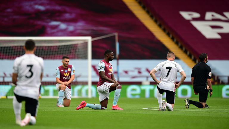 Premier League footballers took the knee following the death of George Floyd in the United States