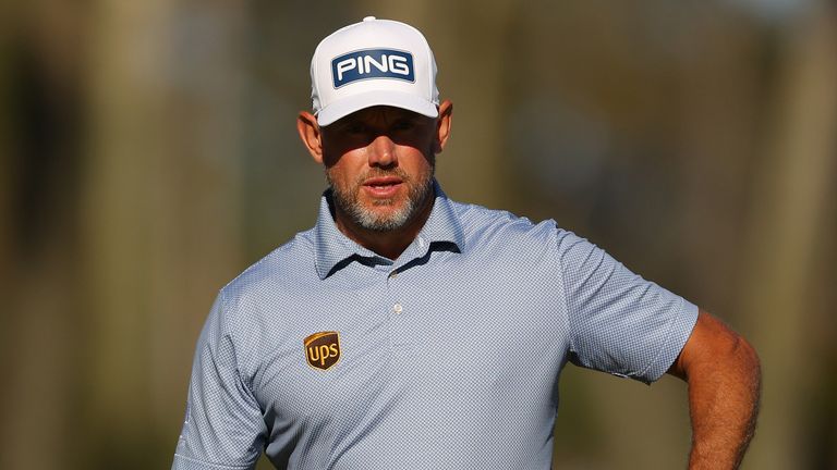 Lee Westwood of England prepares to putt on the sixth green during the second round of THE PLAYERS Championship on THE PLAYERS Stadium Course at TPC Sawgrass on March 12, 2021 in Ponte Vedra Beach, Florida