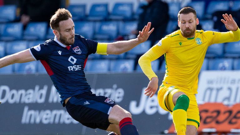 Ross County's Keith Watson (left) and Hibernian's Martin Boyle