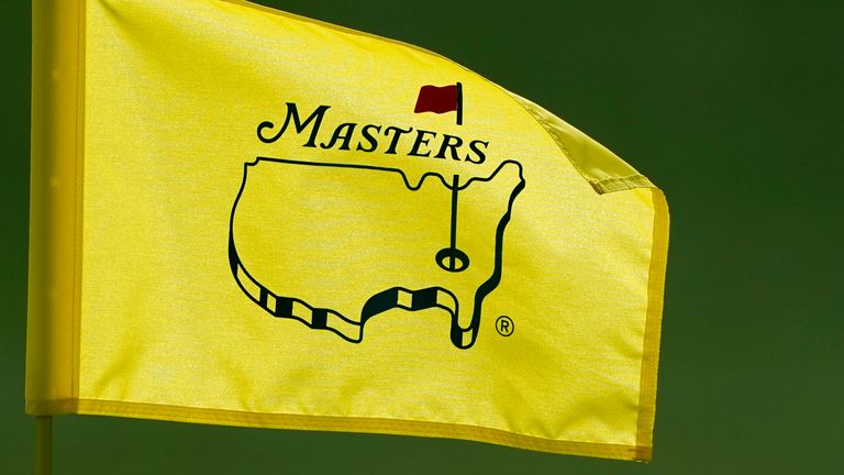 Augusta National Golf Course Masters pin flag during a practice round for the Masters golf tournament Monday, Nov. 9, 2020, in Augusta, Ga. (AP Photo/Matt Slocum)