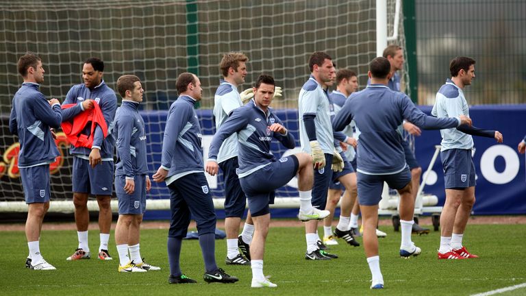 Matt Jarvis training with the England team before the game against Ghana in 2011