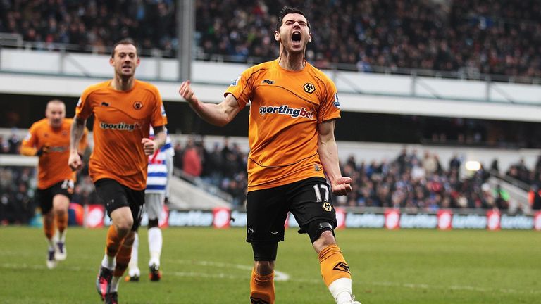 Matt Jarvis celebrates scoring for Wolves against QPR