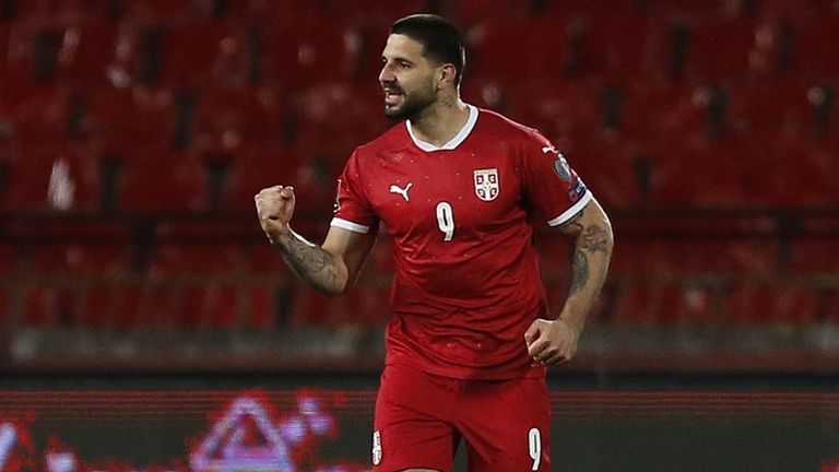 Aleksandar Mitrovic scored twice for Serbia