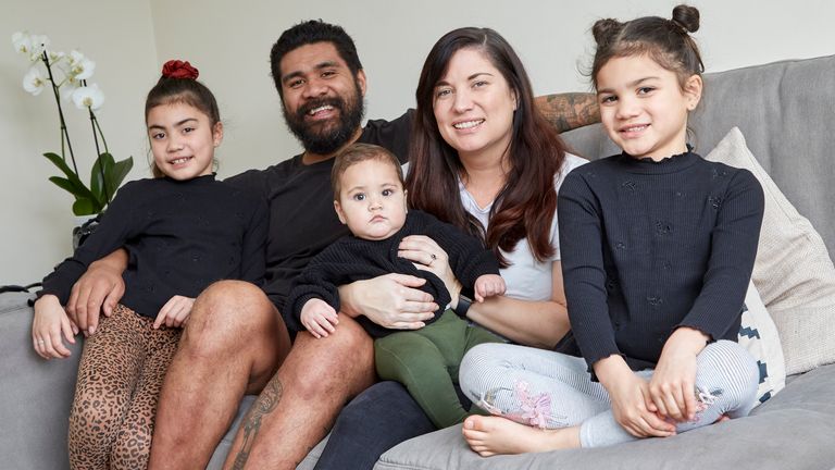 Mose Masoe, Carissa Crews and their three children