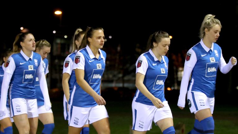 PA - Birmingham City Women on way from changing rooms