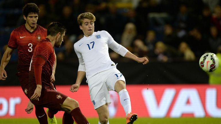 Patrick Bamford in action for England U21&#39;s 