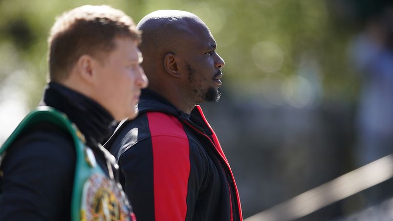 *** FREE FOR EDITORIAL USE ***.Alexander Povetkin and Dillian Whyte Press Conference ahead of their Interim WBC Heavyweight World Title fight on Saturday night..25 March 2021.Picture By Dave Thompson Matchroom Boxing.