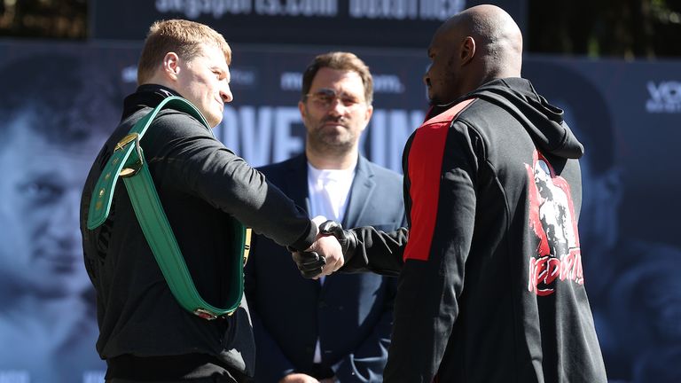 *** FREE FOR EDITORIAL USE ***.Alexander Povetkin and Dillian Whyte Press Conference ahead of their Interim WBC Heavyweight World Title fight on Saturday night..25 March 2021.Picture By Mark Robinson Matchroom Boxing.