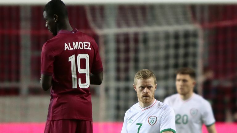 Qatar's players chose to stand instead of take a knee prior to their friendly against the Republic of Ireland