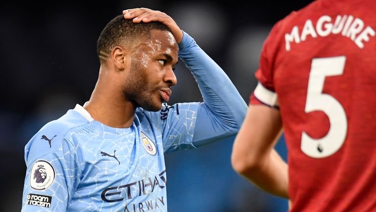 Raheem Sterling lors de la défaite face à Man Utd