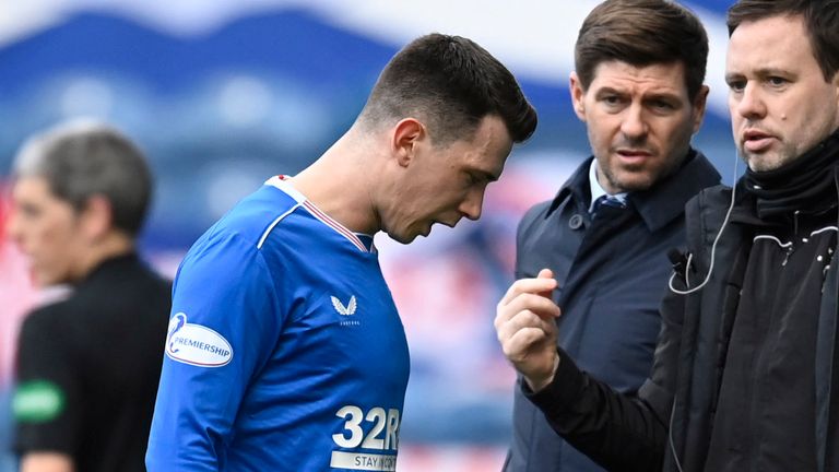 Ryan Jack has not played for Rangers since limping out of their game against Dundee United on February 21