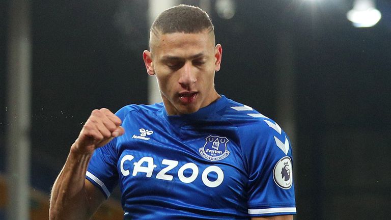 Richarlison celebrates his first-half strike against Southampton