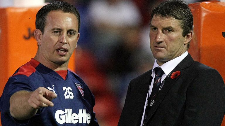 Steve McNamara and Tony Smith while coaching England at the 2008 World Cup