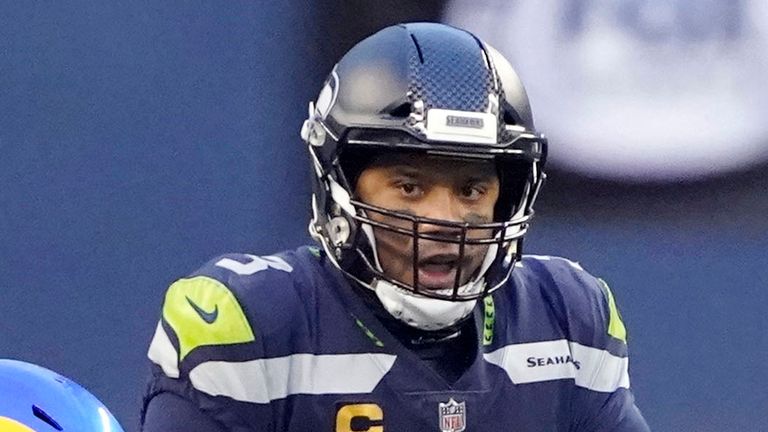 Seattle Seahawks quarterback Russell Wilson under pressure from Los Angeles Rams defensive tackle A'Shawn Robinson during the second half of January's Wild Card clash. (AP Photo/Ted S. Warren)