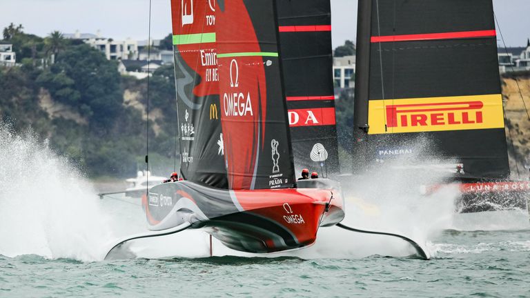 Watch the highlights of the race, neither team sail with a dedicated tactician so the shiftier conditions added pressure onto their helmsmen (Image Credit - ACE | Studio Borlenghi)