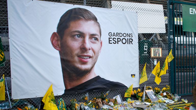 Emiliano Sala died when his plane crashed into the Channel in 2019