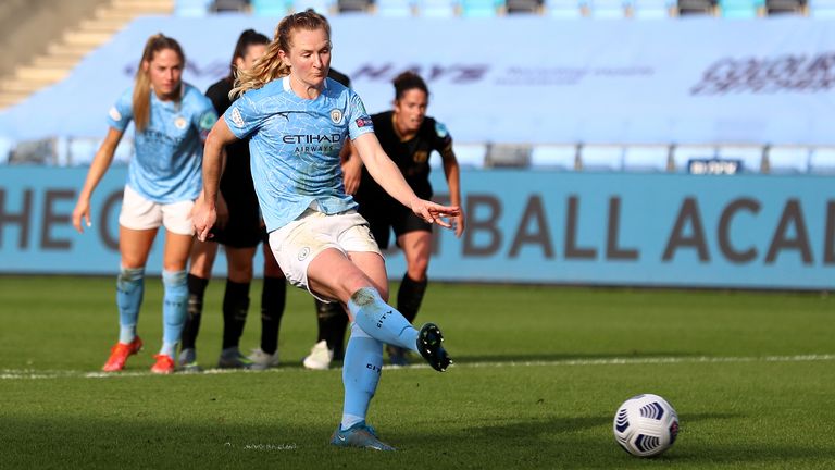 Sam Mewis scores Man City's second goal