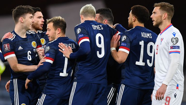 Scotland celebrate vs Faroe Islands