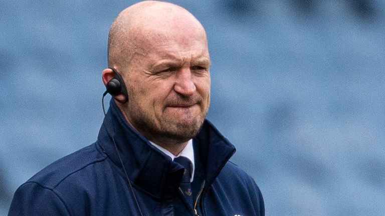 Scotland head coach Gregor Townsend during the Guinness Six Nations match between Scotland and Ireland at BT Murrayfield, on March 14 in Edinburgh, Scotland.  (Photo by Ross MacDonald / SNS Group