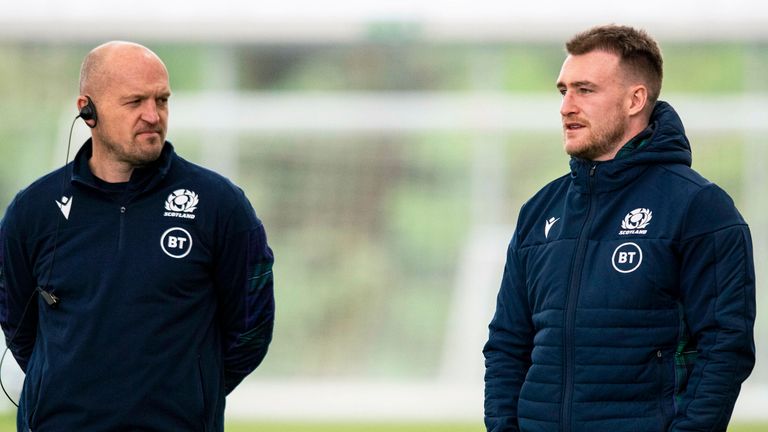 SNS - Scotland rugby union head coach Gregor Townsend (left) and captain Stuart Hogg