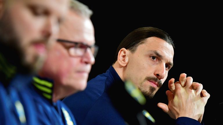AP - Zlatan Ibrahimovic at Sweden press conference