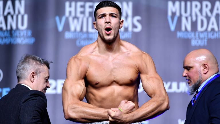 Tommy Fury during the weigh in at Manchester Central. PRESS ASSOCIATION Photo. Picture date: Friday December 21, 2018. See PA story BOXING Manchester. Photo credit should read: Anthony Devlin/PA Wire