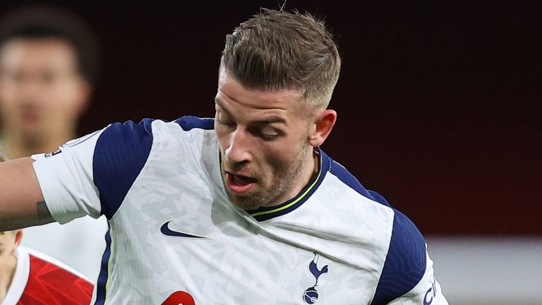 Tottenham Hotspur&#39;s Toby Alderweireld (right) and Arsenal&#39;s Martin Odegaard battle for the ball during the Premier League match at Emirates Stadium, London. Picture date: Sunday March 14, 2021.