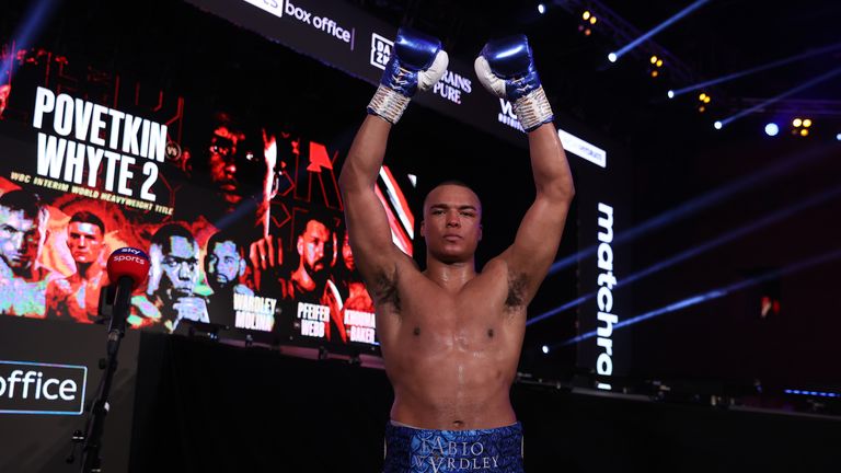 Fabio Wardley v Eric Molina, Heavyweight Contest.
27 March 2021
Picture By Mark Robinson Matchroom Boxing
Fabio Wardley celebrates his win.