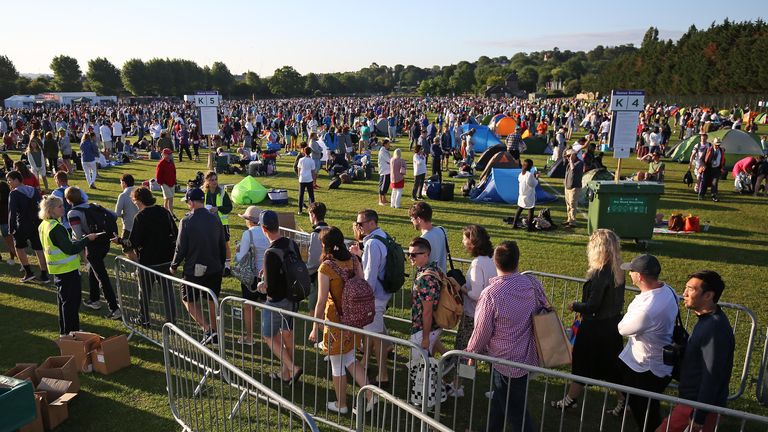 The snake of people and tents in Wimbledon Park has become one of the defining sights of the event