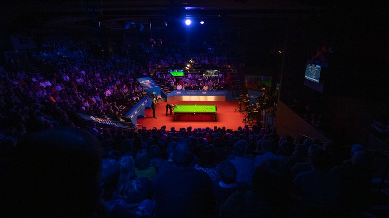 A general view of play during day fifteen of the 2019 Betfred World Championship at The Crucible, Sheffield. PRESS ASSOCIATION Photo. Picture date: Saturday May 4, 2019. See PA story SNOOKER World. Photo credit should read: Dave Howarth/PA Wire