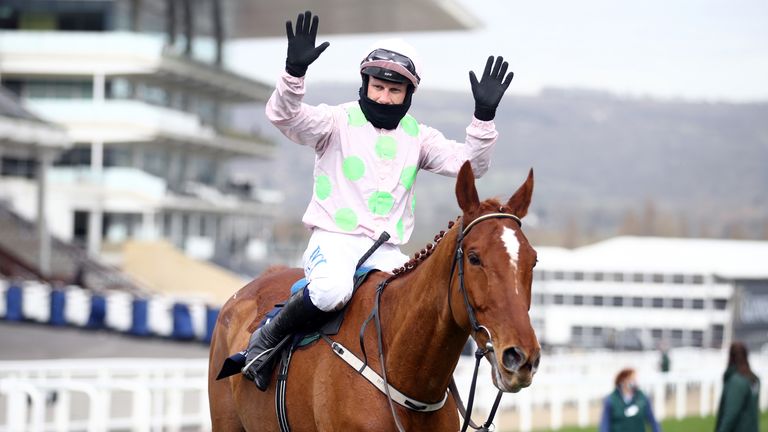 Paul Townend celebrates on Monkfish 