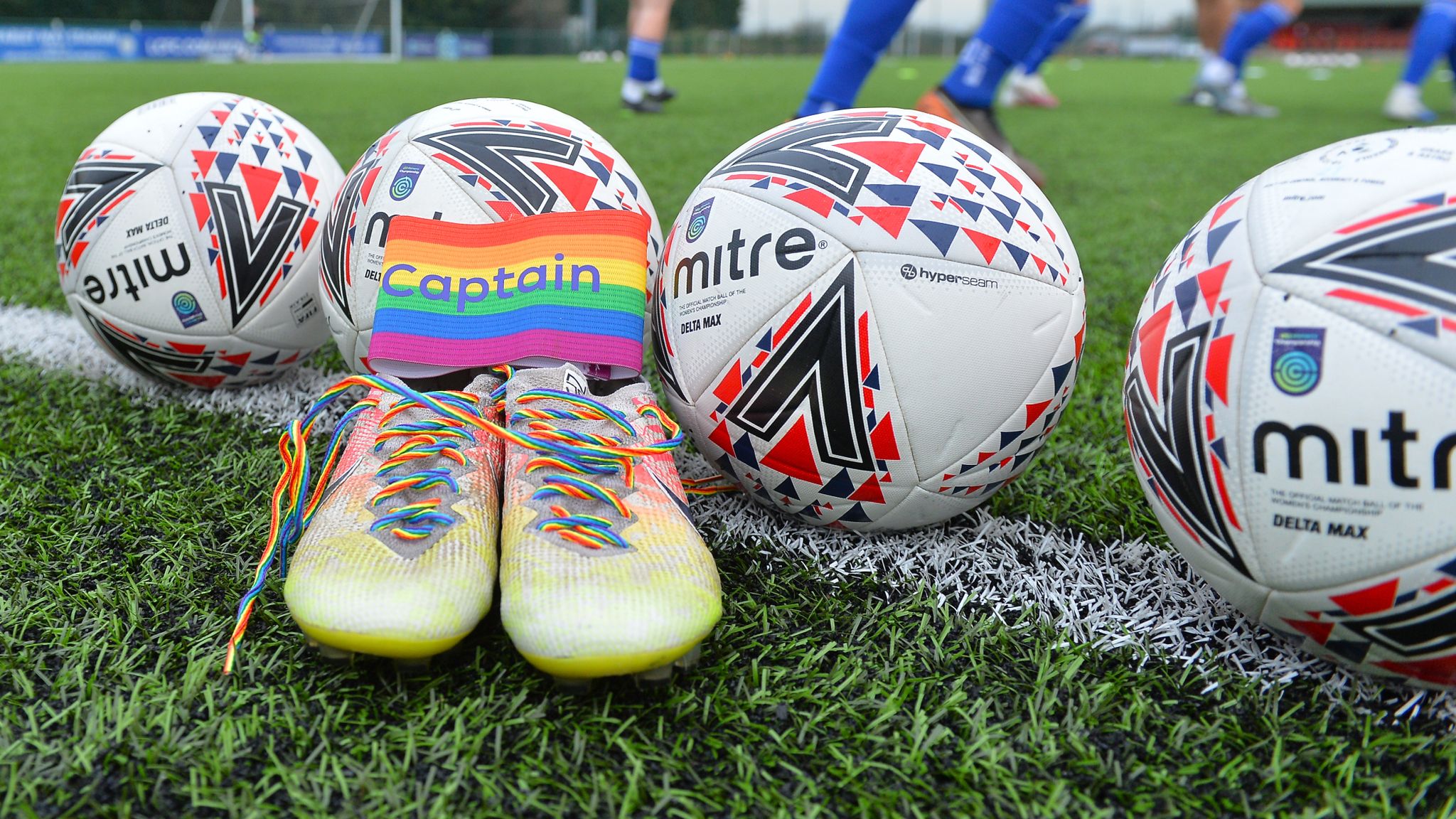 NFL has an entire line of Pride items including a half-rainbow football -  Outsports