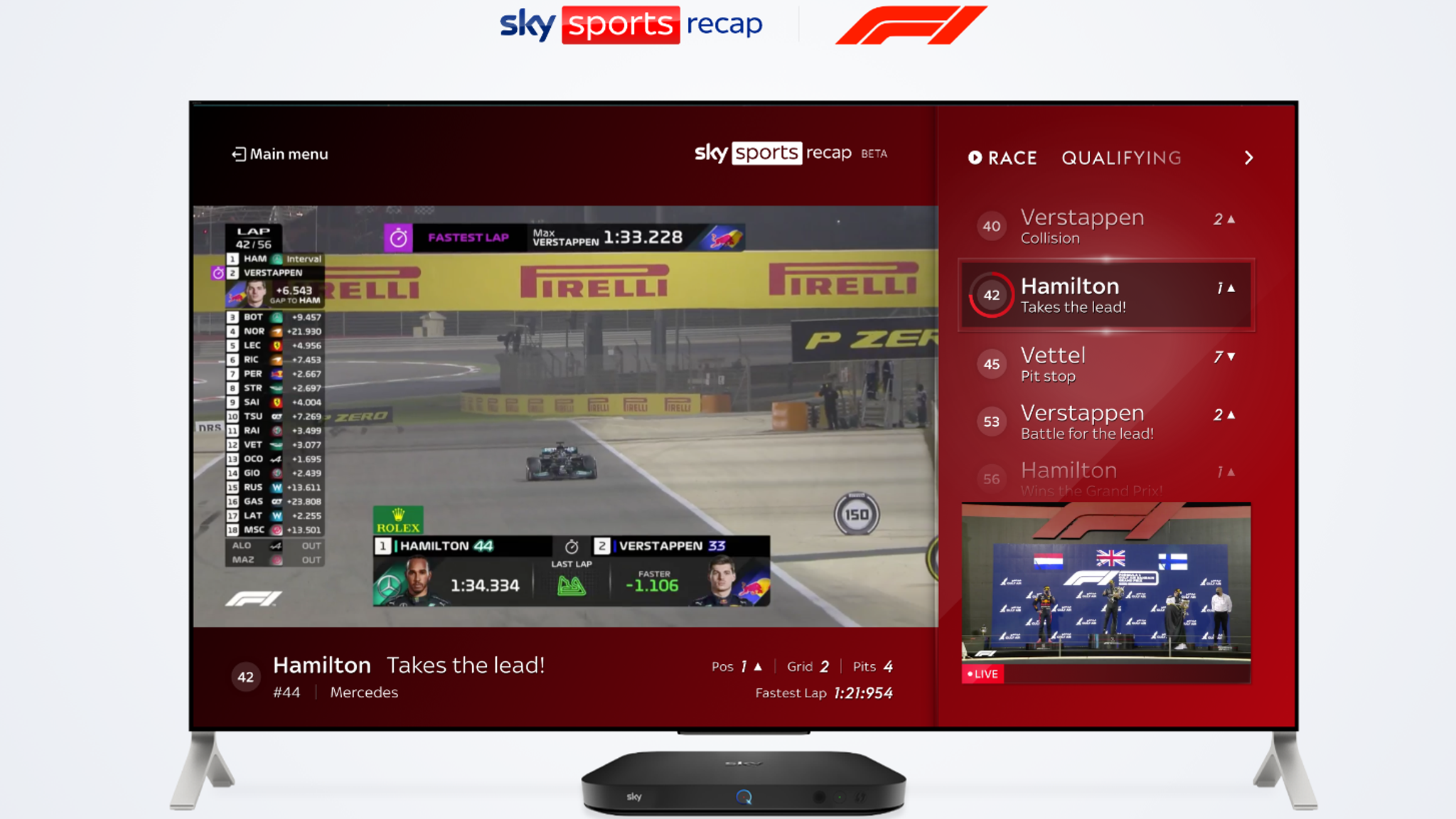 Formula 1 live highlights Sky Sports Recap on Sky Q, never miss a moment of the big action F1 News