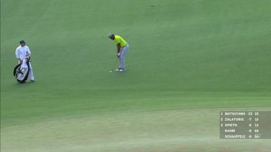 Finau's hole-out birdie via the bank