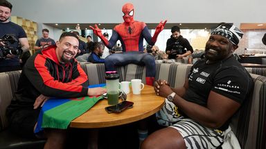 Parker and Chisora's breakfast with Spiderman 