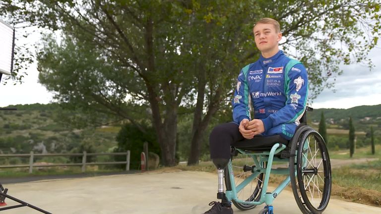 Billy Monger drives the Extreme E car