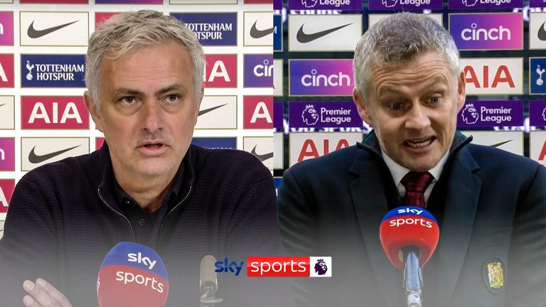 Jose Mourinho (L) and Ole Gunnar Solskjaer (R)