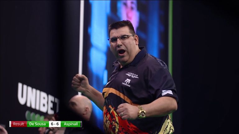 Jose de Sousa felt amazing after hitting the hold grail of darts and equalling the 180s Premier League record with 11