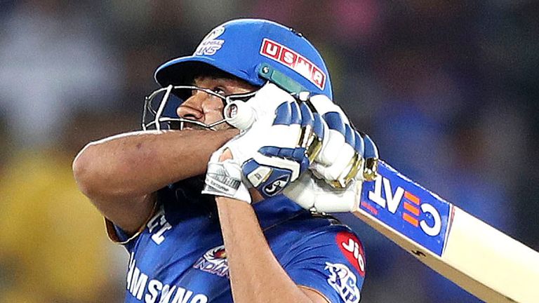 AP Newsroom - Mumbai Indian's Rohit Sharma plays a shot during the VIVO IPL T20 cricket final match between Mumbai Indians and Chennai Super Kings in Hyderabad, India, Sunday, May 12, 2019. (AP Photo/ Mahesh Kumar A.)