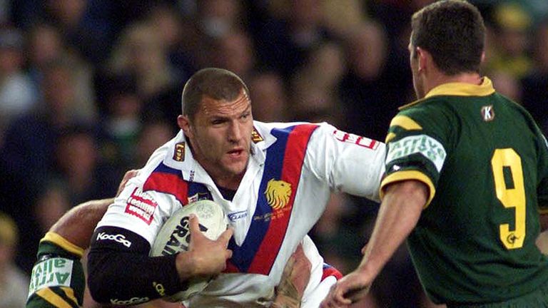 Barrie McDermott in action for Great Britain in 2002