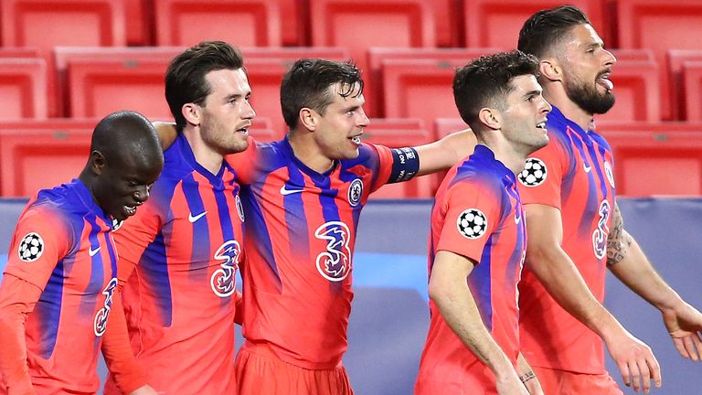 Ben Chilwell (second left) scored Chelsea's second