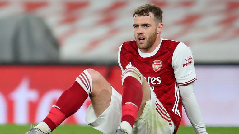 Calum Chambers cuts a dejected figure at the final whistle