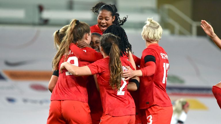 AP - Canada Women celebrate against England