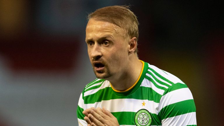 ABERDEEN, SCOTLAND - APRIL 21: Leigh Griffiths in action for Celtic during a Scottish Premiership match between Aberdeen and Celtic at Pittodrie Stadium, on April 21, 2021, in Aberdeen, Scotland. (Photo by Ross Parker / SNS Group)